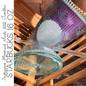 Starbucks 2022 Iridescent Mermaid Scale 16 Oz Cold Tumbler